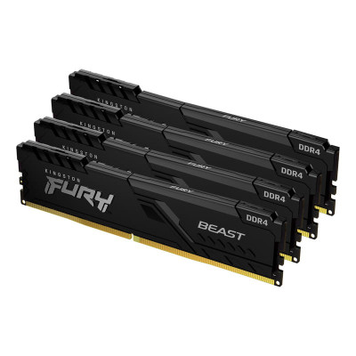 Модуль пам'яті для комп'ютера DDR4 128 GB (4x32GB) 3200 MHz Fury Beast Black Kingston Fury (ex.HyperX)
