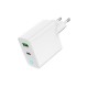 Зарядний пристрій Gembird 1xUSB-A + 1 Type-C (PD20 Вт + QC3.0 18 Вт) white (TA-UC-PDQC20L-W-01)