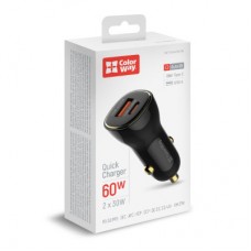 Зарядний пристрій ColorWay PowerDelivery PPS USB (USB-A + USB-C) (60 W) Black (CW-CHA046PD-BK) - Фото