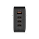 Зарядний пристрій ColorWay Power Delivery GaN (USB-A + 3 USB TYPE-C) (100 W) (CW-CHS047PD-BK)