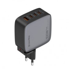 Зарядний пристрій ColorWay Power Delivery GaN (USB-A + 3 USB TYPE-C) (100 W) (CW-CHS047PD-BK) - Фото