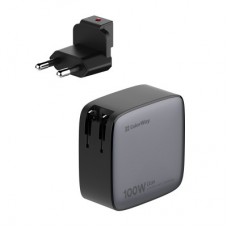 Зарядний пристрій ColorWay Power Delivery GaN (USB-A + 3 USB TYPE-C) (100 W) (CW-CHS047PD-BK) - Фото