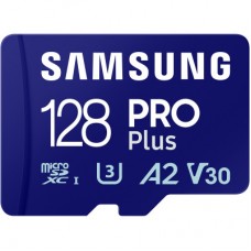 Картка пам'яті Samsung 128 GB microSDXC Pro Plus UHS-I U3 V30 A2 Class 10 + SD-adapter (MB-MD128SA/EU) - Фото