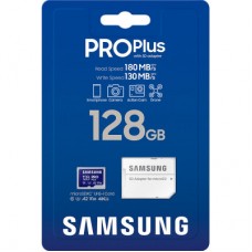 Картка пам'яті Samsung 128 GB microSDXC Pro Plus UHS-I U3 V30 A2 Class 10 + SD-adapter (MB-MD128SA/EU) - Фото