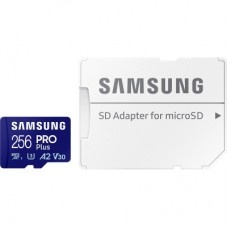 Картка пам'яті Samsung 256 GB microSDXC Pro Plus UHS-I U3 V30 A2 Class 10 + SD-adap (MB-MD256SA/EU) - Фото