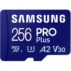 Картка пам'яті Samsung 256 GB microSDXC Pro Plus UHS-I U3 V30 A2 Class 10 + SD-adap (MB-MD256SA/EU) - Фото