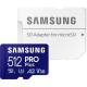 Картка пам'яті Samsung 512 GB microSDXC Pro Plus UHS-I U3 V30 A2 Class 10 + SD-adap (MB-MD512SA/EU)