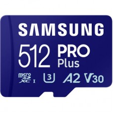 Картка пам'яті Samsung 512 GB microSDXC Pro Plus UHS-I U3 V30 A2 Class 10 + SD-adap (MB-MD512SA/EU) - Фото