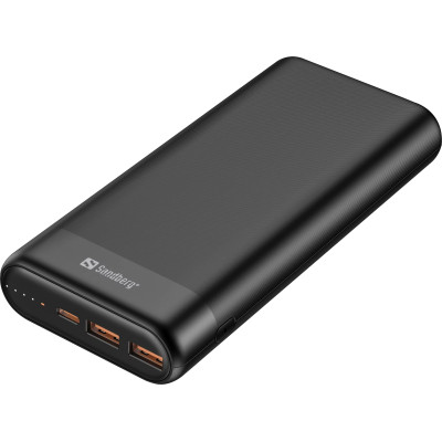 Батарея універсальна Sandberg 20000 mAh, PD/65W, QC/3.0, Always-ON-Mode, +cable 100 W (420-62)