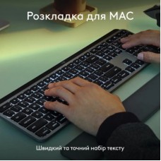 Клавіатура Logitech MX Keys S для MAC Bluetooth/Wireless UA Space Grey (920-011637) - Фото