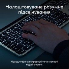 Клавіатура Logitech MX Keys S для MAC Bluetooth/Wireless UA Space Grey (920-011637) - Фото