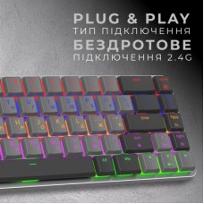 Клавіатура GamePro MK122R Red Swich Low Profile Wireless Dark Gray (MK122R) - Фото
