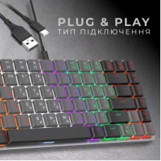 Клавіатура GamePro MK140R Red Swich Low Profile USB Dark Gray (MK140R) - Фото