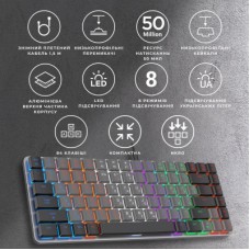 Клавіатура GamePro MK140R Red Swich Low Profile USB Dark Gray (MK140R) - Фото