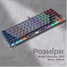 Клавіатура GamePro MK140R Red Swich Low Profile USB Dark Gray (MK140R) - Фото