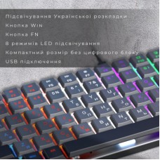 Клавіатура GamePro MK140R Red Swich Low Profile USB Dark Gray (MK140R) - Фото