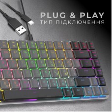 Клавіатура GamePro MK141R Red Swich Low Profile RGB USB Dark Gray (MK141R) - Фото