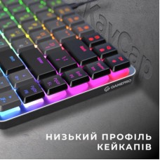 Клавіатура GamePro MK141R Red Swich Low Profile RGB USB Dark Gray (MK141R) - Фото