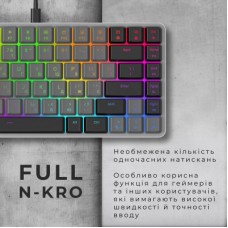 Клавіатура GamePro MK141R Red Swich Low Profile RGB USB Dark Gray (MK141R) - Фото