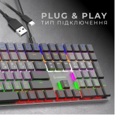 Клавіатура GamePro MK145R Red Swich Low Profile USB Dark Gray (MK145R) - Фото