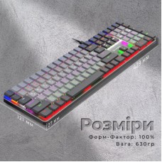 Клавіатура GamePro MK145R Red Swich Low Profile USB Dark Gray (MK145R) - Фото