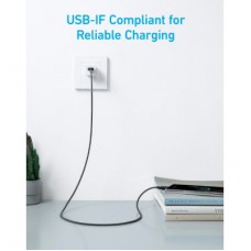 Дата кабель USB 2.0 AM to Type-C 0.9m 322 Black Anker (A81H5G11) - Фото
