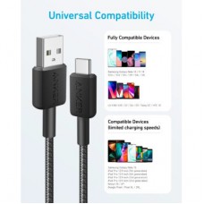 Дата кабель USB 2.0 AM to Type-C 0.9m 322 Black Anker (A81H5G11) - Фото