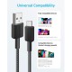 Дата кабель USB 2.0 AM to Type-C 0.9m 322 Black Anker (A81H5G11)