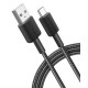 Дата кабель USB 2.0 AM to Type-C 0.9m 322 Black Anker (A81H5G11)