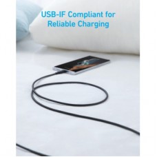 Дата кабель USB 2.0 AM to Type-C 0.9m 322 Black Anker (A81H5G11) - Фото