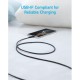 Дата кабель USB 2.0 AM to Type-C 0.9m 322 Black Anker (A81H5G11)