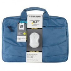 Сумка для ноутбука Tucano 15.6" SLIM BAG IDEALE + Wireless mouse, Blue (BU-BIDEA-WM-Z)