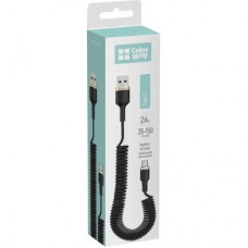 Дата кабель USB 2.0 AM to Type-C 0.3m PVC ColorWay (CW-CBUC059-BK) - Фото