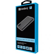 Батарея універсальна Sandberg 10000 mAh, PD/20W, QC3.0, USB Type-C, USB-A*2 (420-58) - Фото