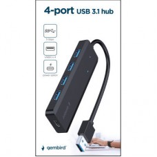 Концентратор Gembird 4 ports USB 3.1,USB-A, USB-C PD (UHB-U3P4P-02) - Фото