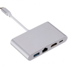 Концентратор Dynamode USB3.1 Type-C to 1хHDMI, 1хRJ-45, 1хUSB 3.0, 1хUSB Type-C Fe (Multiport USB 3.1 Type-C - Фото