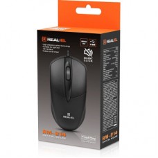 Мишка REAL-EL RM-214 USB Black (EL123200039) - Фото