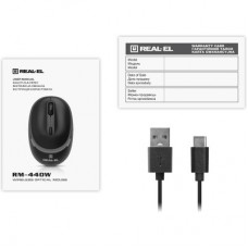 Мышка REAL-EL RM-440W Wireless/Bluetooth Black (EL123200045) - Фото