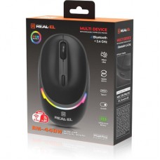 Мышка REAL-EL RM-440W Wireless/Bluetooth Black (EL123200045) - Фото