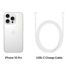 Мобільний телефон Apple iPhone 16 Pro 128 GB White Titanium (MYNE3) - Фото