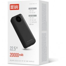 Батарея универсальная ColorWay 20 000 mAh EnergyPlus PD/18W, QC3.0/22.5W, Black (CW-PB200LPB4BK-PDD) - Фото