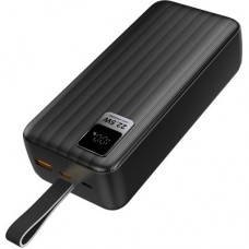 Батарея універсальна ColorWay 30 000 mAh PD/18W, QC3.0/22.5, Digital Display, Black (CW-PB300LPC5BK-PDD) - Фото