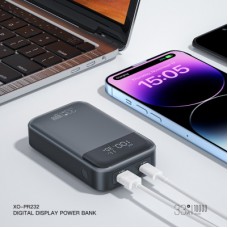 Батарея універсальна XO 10000 mAh, PD/30W, QC/22.5W, PPS/33W, black (PR232_Black) - Фото