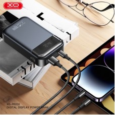 Батарея універсальна XO 10000 mAh, PD/30W, QC/22.5W, PPS/33W, black (PR232_Black) - Фото