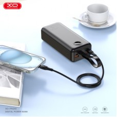Батарея универсальная XO 30000mAh, PD/20W, QC/22.5W, with light, black (PR240_Black) - Фото