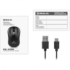 Мышка REAL-EL RM-450W Wireless/Bluetooth Black/Gray (EL123200046) - Фото