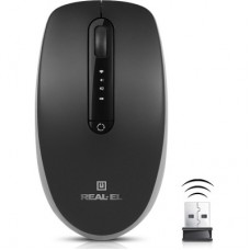 Мышка REAL-EL RM-455W Wireless/Bluetooth Black/Gray (EL123200047) - Фото