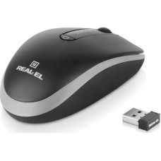Мышка REAL-EL RM-455W Wireless/Bluetooth Black/Gray (EL123200047) - Фото