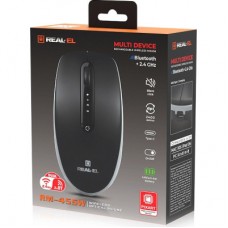 Мышка REAL-EL RM-455W Wireless/Bluetooth Black/Gray (EL123200047) - Фото