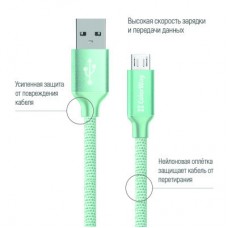 Дата кабель USB 2.0 AM to Micro 5P 1.0m mint ColorWay (CW-CBUM002-MT) - Фото